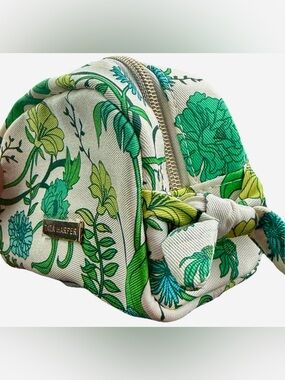 Tata Harper x Jonathan Cohen Limited Edition Green Floral Cosmetic Bag NWOT